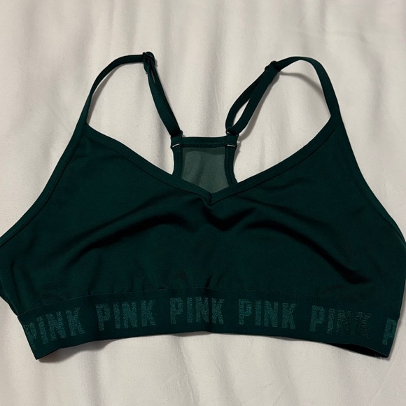 PINK Victoria's Secret Sports Bras - Dark Green and White Size- Medium - Picture 8 of 11